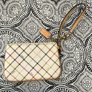 Coach rare Heritage Tattersall wristlet rainbow multicolor new without the tags